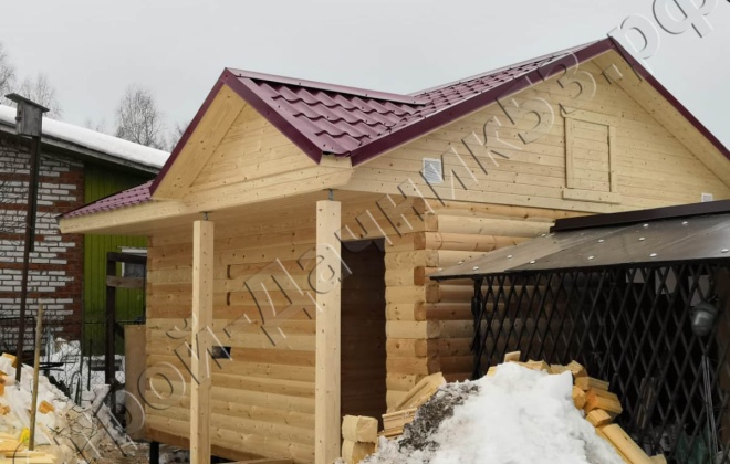 1 брусовая баня 4×5, 20 м², московская область, павло-посадский район, деревня васютино (1)